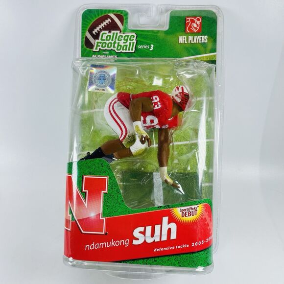 McFarlane NCAA Football Ndamukong Suh Figure Debut Nebraska Cornhuskers Huskers - Picture 1 of 13